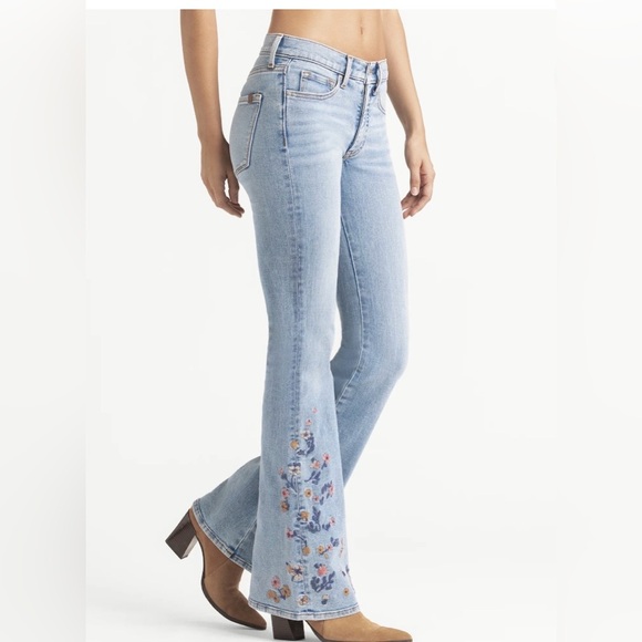(Q4) Jessica Simpson Daisy Skinny Flared Jeans for women, size 6,embroidere NWT - Picture 3 of 16